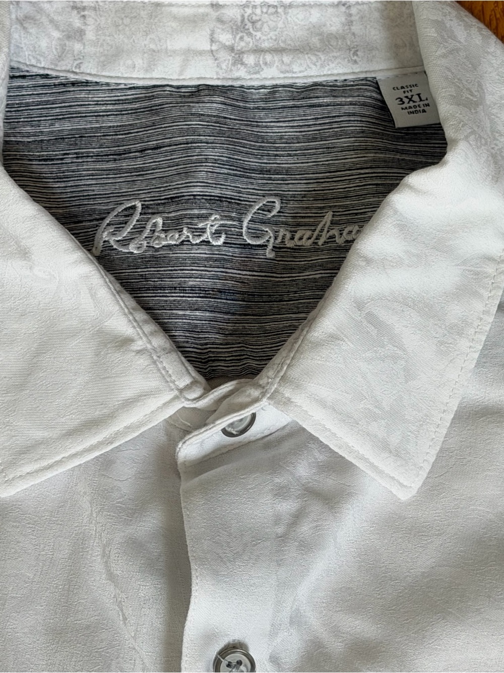 Robert Graham Cotton S/Sleeve Button Up Men’s Size 3XL XXXL White Classic Fit - Picture 2 of 8